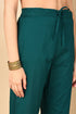 Plus Size Teal Green Pure Cotton Floral Embroidered Straight Suit Set